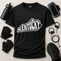 Kentucky Outline In White Cooling Performance Crew T-Shirt