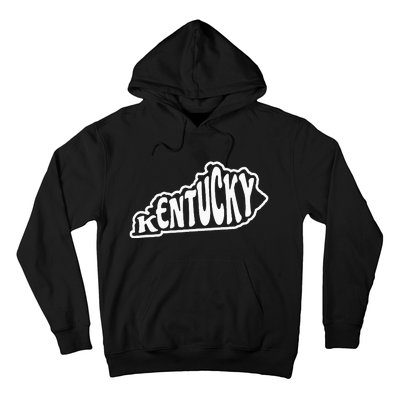 Kentucky Outline In White Hoodie