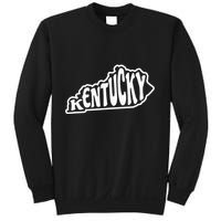 Kentucky Outline In White Sweatshirt