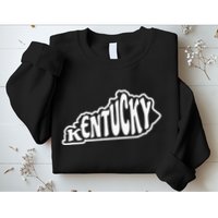 Kentucky Outline In White Sweatshirt