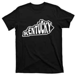 Kentucky Outline In White T-Shirt