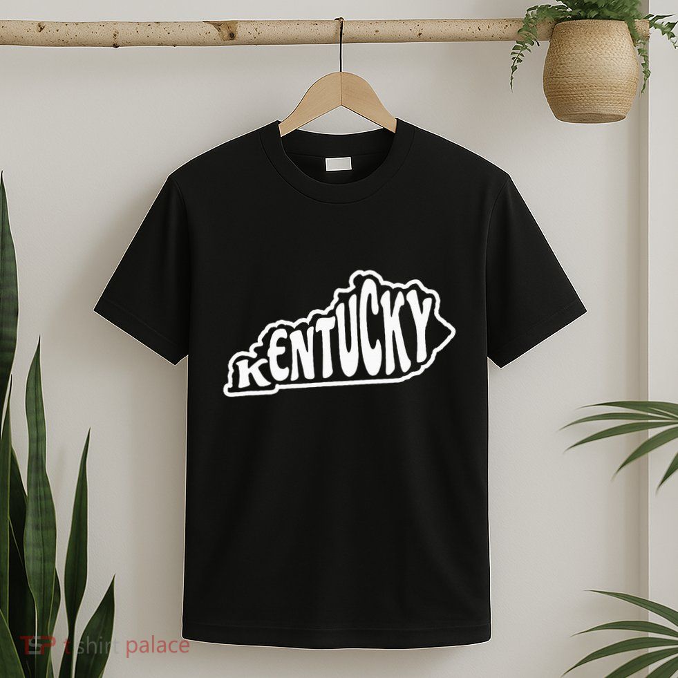 Kentucky Outline In White T-Shirt