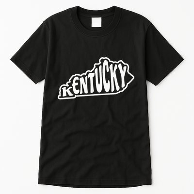 Kentucky Outline In White Tall T-Shirt
