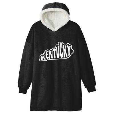 Kentucky Outline In White Hooded Wearable Blanket