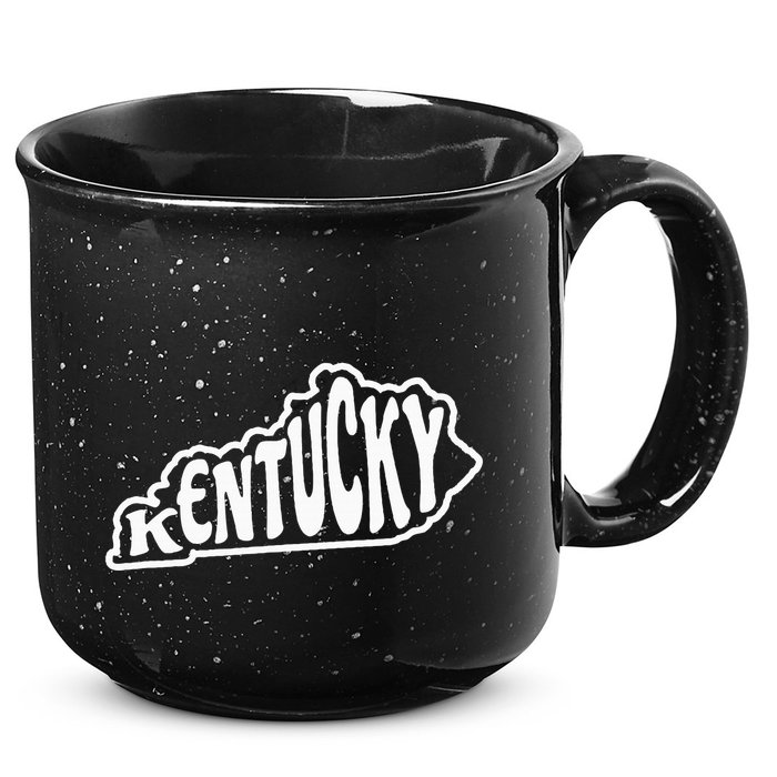 Kentucky Outline In White 15oz Campfire Ceramic Mug