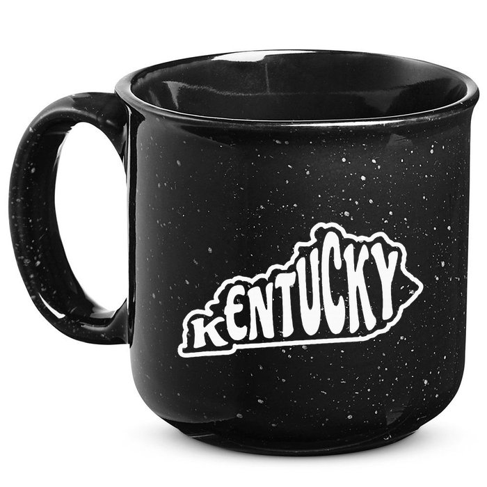 Kentucky Outline In White 15oz Campfire Ceramic Mug