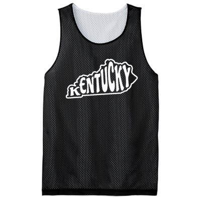 Kentucky Outline In White Mesh Reversible Basketball Jersey Tank