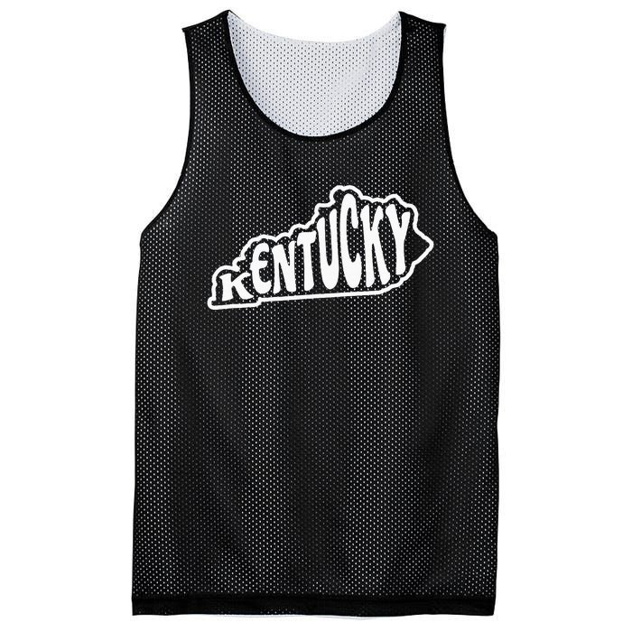 Kentucky Outline In White Mesh Reversible Basketball Jersey Tank