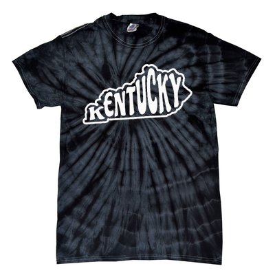 Kentucky Outline In White Tie-Dye T-Shirt