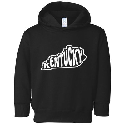 Kentucky Outline In White Toddler Hoodie