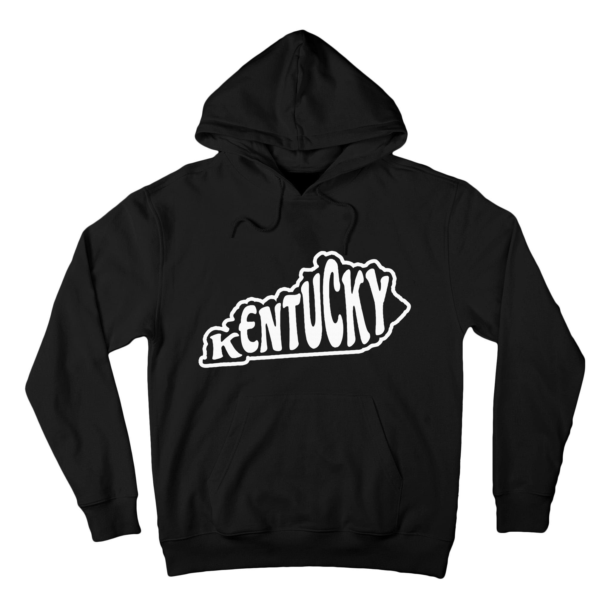 Kentucky Outline In White Tall Hoodie