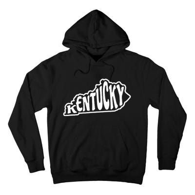 Kentucky Outline In White Tall Hoodie