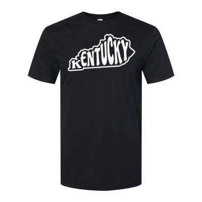 Kentucky Outline In White Softstyle CVC T-Shirt