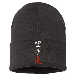 Karate Original Japanese Karate Do Kanji Calligraphy Sustainable Knit Beanie