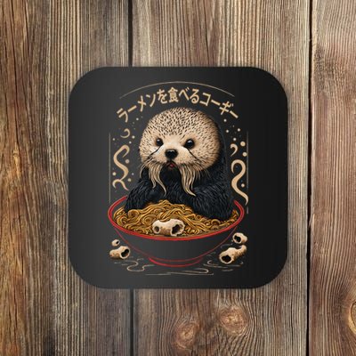 Kawaii Otter Japanese Ra noodles soup Otter Lover Coaster