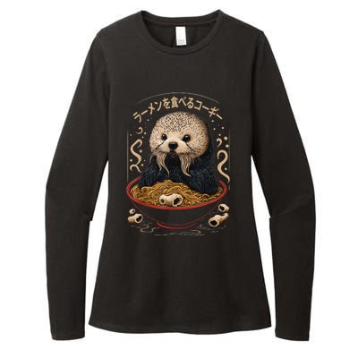 Kawaii Otter Japanese Ra noodles soup Otter Lover Womens CVC Long Sleeve Shirt