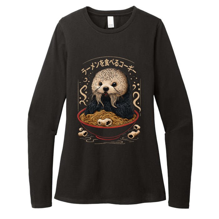 Kawaii Otter Japanese Ra noodles soup Otter Lover Womens CVC Long Sleeve Shirt