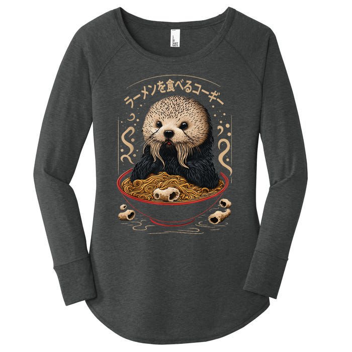 Kawaii Otter Japanese Ra noodles soup Otter Lover Women's Perfect Tri Tunic Long Sleeve Shirt