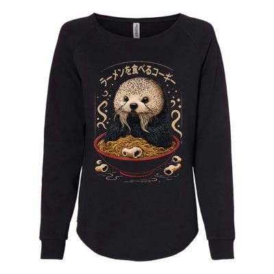 Kawaii Otter Japanese Ra noodles soup Otter Lover Womens California Wash Sweatshirt