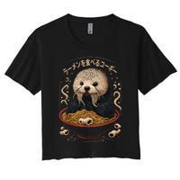 Kawaii Otter Japanese Ra noodles soup Otter Lover Women's Crop Top Tee