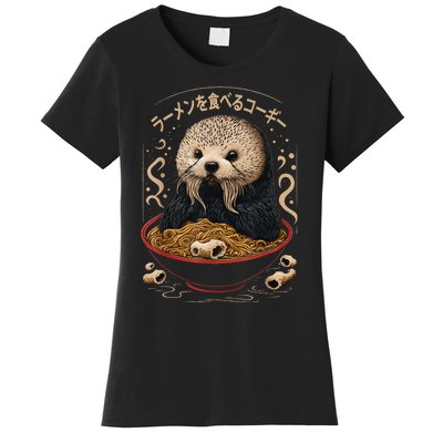 Kawaii Otter Japanese Ra noodles soup Otter Lover Women's T-Shirt