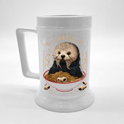 Kawaii Otter Japanese Ra noodles soup Otter Lover Beer Stein