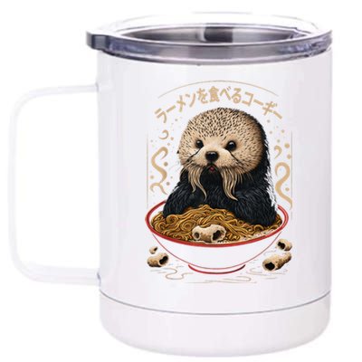 Kawaii Otter Japanese Ra noodles soup Otter Lover 12 oz Stainless Steel Tumbler Cup