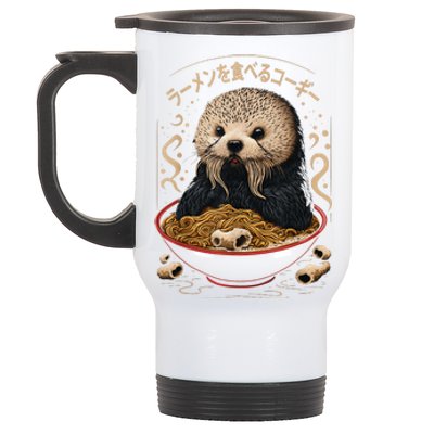 Kawaii Otter Japanese Ra noodles soup Otter Lover Stainless Steel Travel Mug