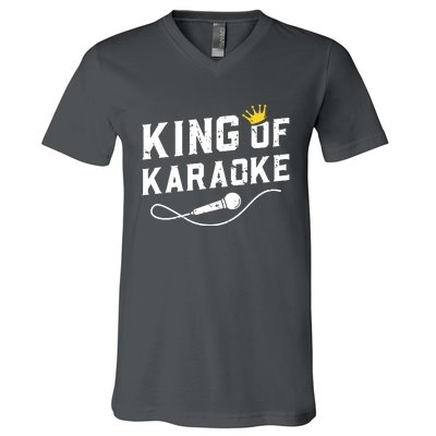 King Of Karaoke Funny Singing Singer Gift V-Neck T-Shirt