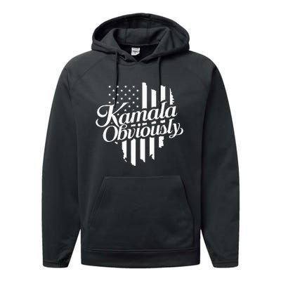 Kamala Obviously Kamala Harris Vote 2024 Performance Fleece Hoodie