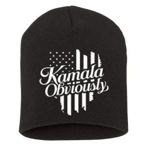 Kamala Obviously Kamala Harris Vote 2024 Short Acrylic Beanie