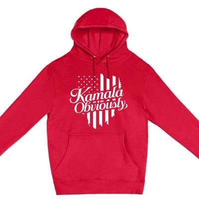 Kamala Obviously Kamala Harris Vote 2024 Premium Pullover Hoodie