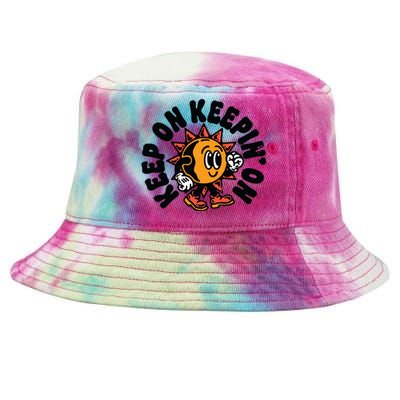 Keep On Keepin On Retro Positivity Vintage Tie-Dyed Bucket Hat