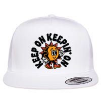 Keep On Keepin On Retro Positivity Vintage Flat Bill Trucker Hat