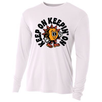 Keep On Keepin On Retro Positivity Vintage Cooling Performance Long Sleeve Crew