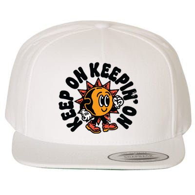 Keep On Keepin On Retro Positivity Vintage Wool Snapback Cap