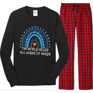 Kinds Of Minds Puzzle April Blue Rainbow Autism Awareness Meaningful Gift Long Sleeve Pajama Set