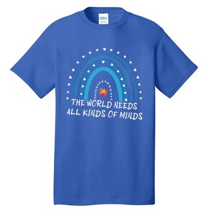 Kinds Of Minds Puzzle April Blue Rainbow Autism Awareness Meaningful Gift Tall T-Shirt