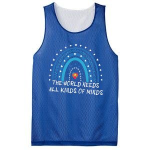 Kinds Of Minds Puzzle April Blue Rainbow Autism Awareness Meaningful Gift Mesh Reversible Basketball Jersey Tank