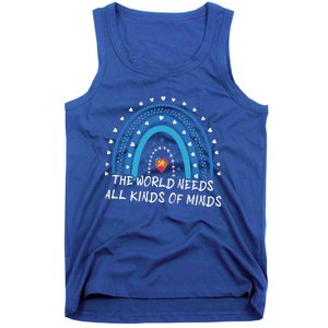 Kinds Of Minds Puzzle April Blue Rainbow Autism Awareness Meaningful Gift Tank Top