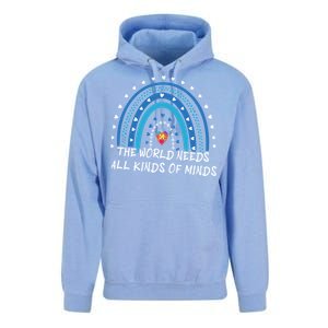 Kinds Of Minds Puzzle April Blue Rainbow Autism Awareness Meaningful Gift Unisex Surf Hoodie