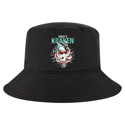 Kraken Ocean Monster Diver Surfer Beach Lover Whats Kraken Cool Comfort Performance Bucket Hat