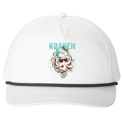 Kraken Ocean Monster Diver Surfer Beach Lover Whats Kraken Snapback Five-Panel Rope Hat