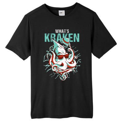 Kraken Ocean Monster Diver Surfer Beach Lover Whats Kraken Tall Fusion ChromaSoft Performance T-Shirt