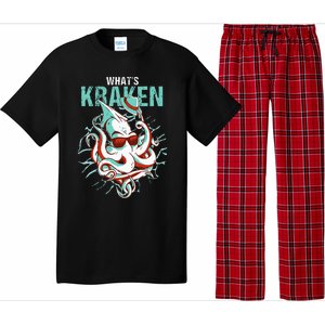 Kraken Ocean Monster Diver Surfer Beach Lover Whats Kraken Pajama Set