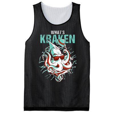 Kraken Ocean Monster Diver Surfer Beach Lover Whats Kraken Mesh Reversible Basketball Jersey Tank