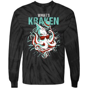 Kraken Ocean Monster Diver Surfer Beach Lover Whats Kraken Tie-Dye Long Sleeve Shirt