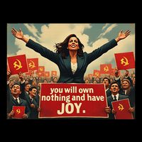 Kamunist Own Nothing And Have Joy Stop The Kammunism Harris Full-Length Apron With Pockets