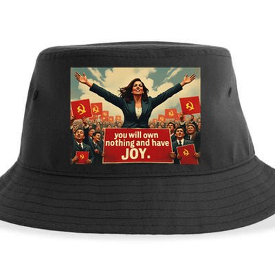 Kamunist Own Nothing And Have Joy Stop The Kammunism Harris Sustainable Bucket Hat