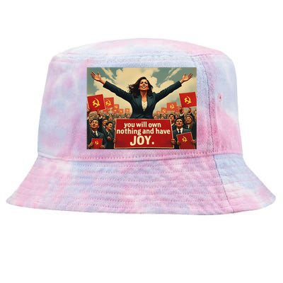 Kamunist Own Nothing And Have Joy Stop The Kammunism Harris Tie-Dyed Bucket Hat